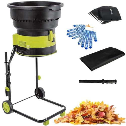 Elektrischer Gartenhäcksler und Holzhacker, 2500 W, 8000 U/min, Laubhacker mit 54 cm breitem Trichter, 208 l/min schneller Kompostier-Mulcher für