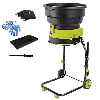 Elektrischer Gartenhäcksler 2500 W – 8000 U/min Asthäcksler & Laubmulcher mit 54 cm Futtertrichter – tragbarer Schmutzhäcksler für Rasenblätter und
