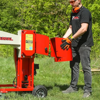 Leistungsstarker Holzhacker ARPAL AM-80BD mit 7-PS-Benzinmotor – Zerkleinert Äste bis zu 80 mm für Brennholz, Holzkohle und Heizsysteme – 3 Jahre