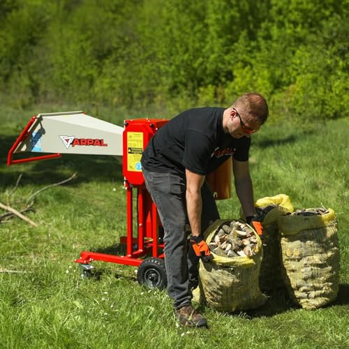 Leistungsstarker Holzhacker ARPAL AM-80BD mit 7-PS-Benzinmotor – Zerkleinert Äste bis zu 80 mm für Brennholz, Holzkohle und Heizsysteme – 3 Jahre
