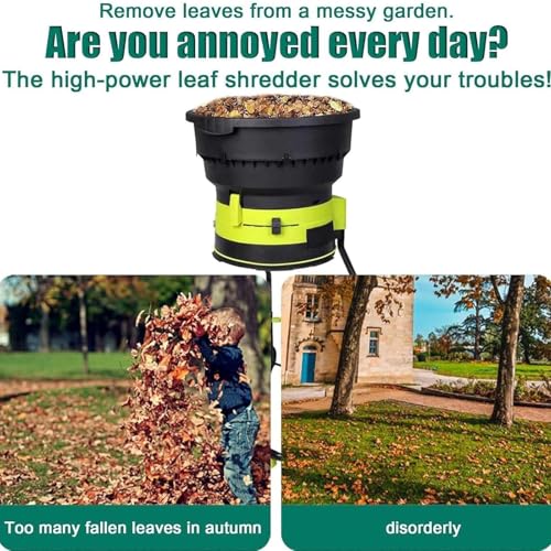 Elektrischer Gartenhäcksler Holzhäcksler 2500 W – 8000 U/min Laubhacker mit 54 cm Trichter – 208 l/min schneller Kompostier-Mulcher für Gartenabfälle