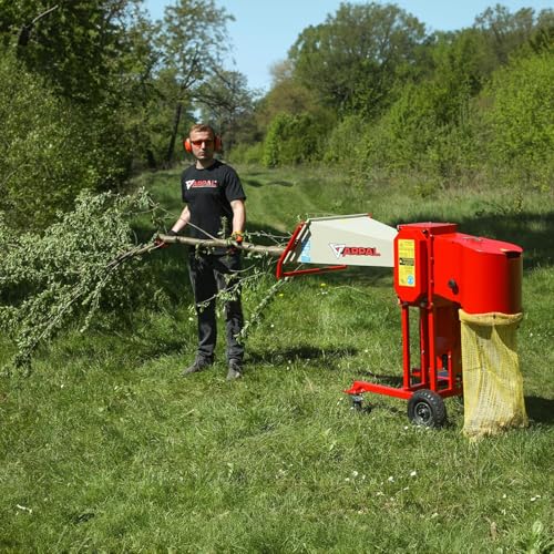Leistungsstarker Holzhacker ARPAL AM-80BD mit 7-PS-Benzinmotor – Zerkleinert Äste bis zu 80 mm für Brennholz, Holzkohle und Heizsysteme – 3 Jahre